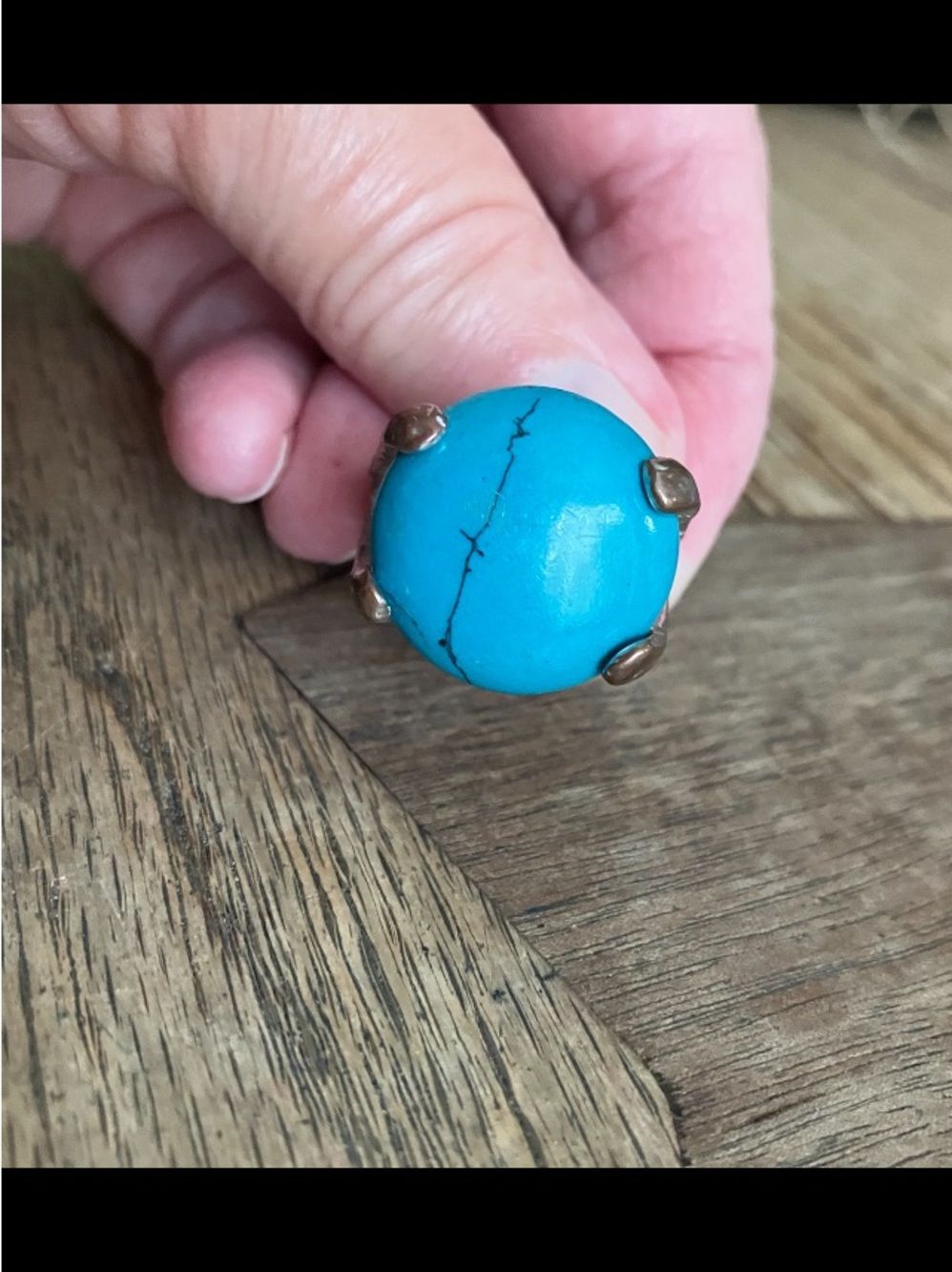 Turquoise Round Statement Ring.